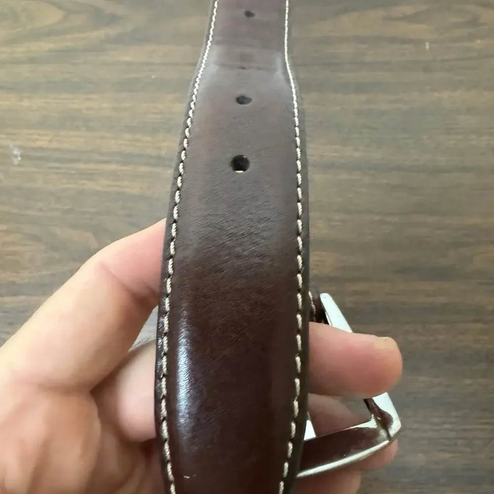 Kirkland signature Italian full grain leather belt brown size 32